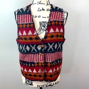 At Last & Co Vintage Aztec Tribal Wool Vest